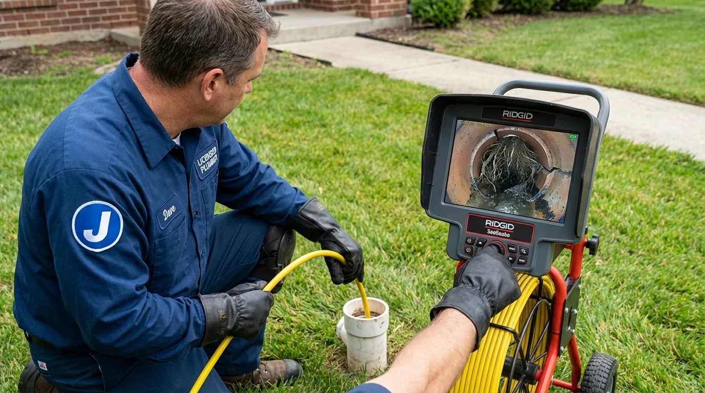 Sewer camera inspection being performed by Johns Plumbing LLC in Boaz